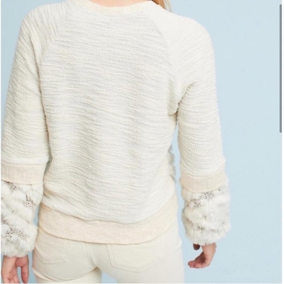 Anthropologie Amadi Faux Fur Sweatshirt Large - Picture 3 of 10